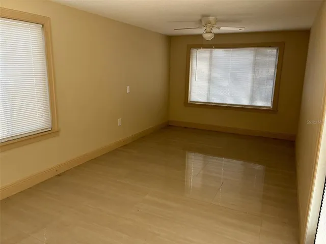 an empty room with a window