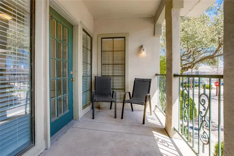 a view of backyard from balcony