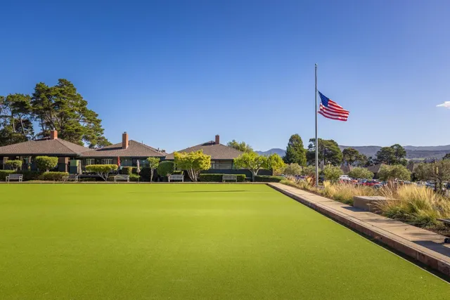 a view of a lake with a city