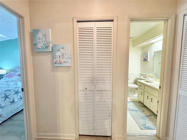 a view of bathroom with a window