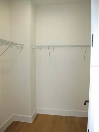 a view of small space with racks on the wall