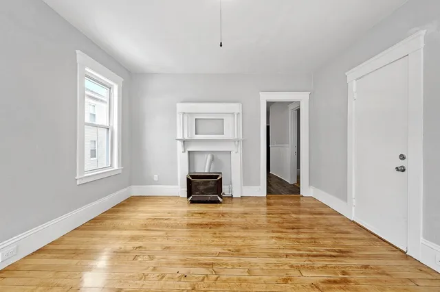 a view of a livingroom with a fireplace