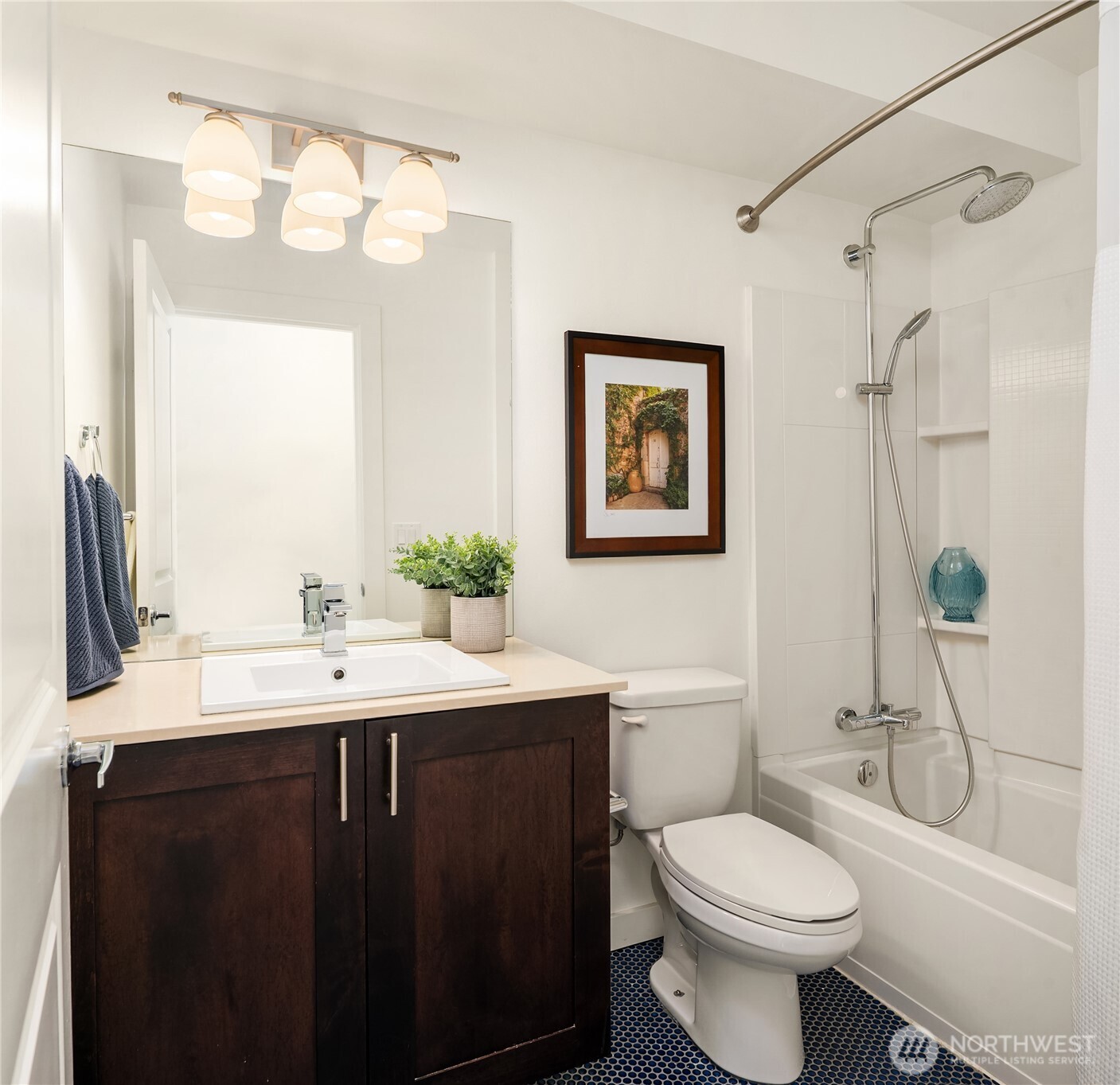 3631 Courtland Place South, Unit B Seattle, WA 98144 - Photo 16 of 27 a bathroom with a sink toilet and shower