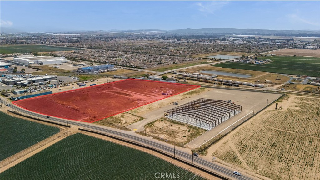 an aerial view of a pool