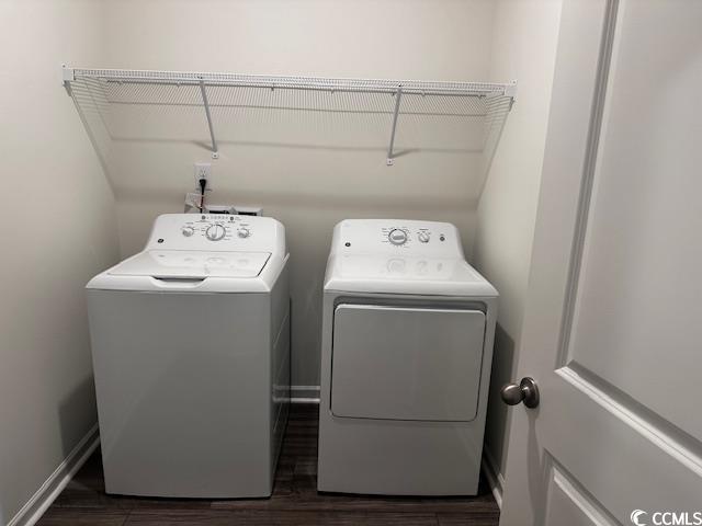 665 Castillo Drive Loris, SC 29569 - Photo 3 of 15 Laundry room with dark wood-style floors, laundry