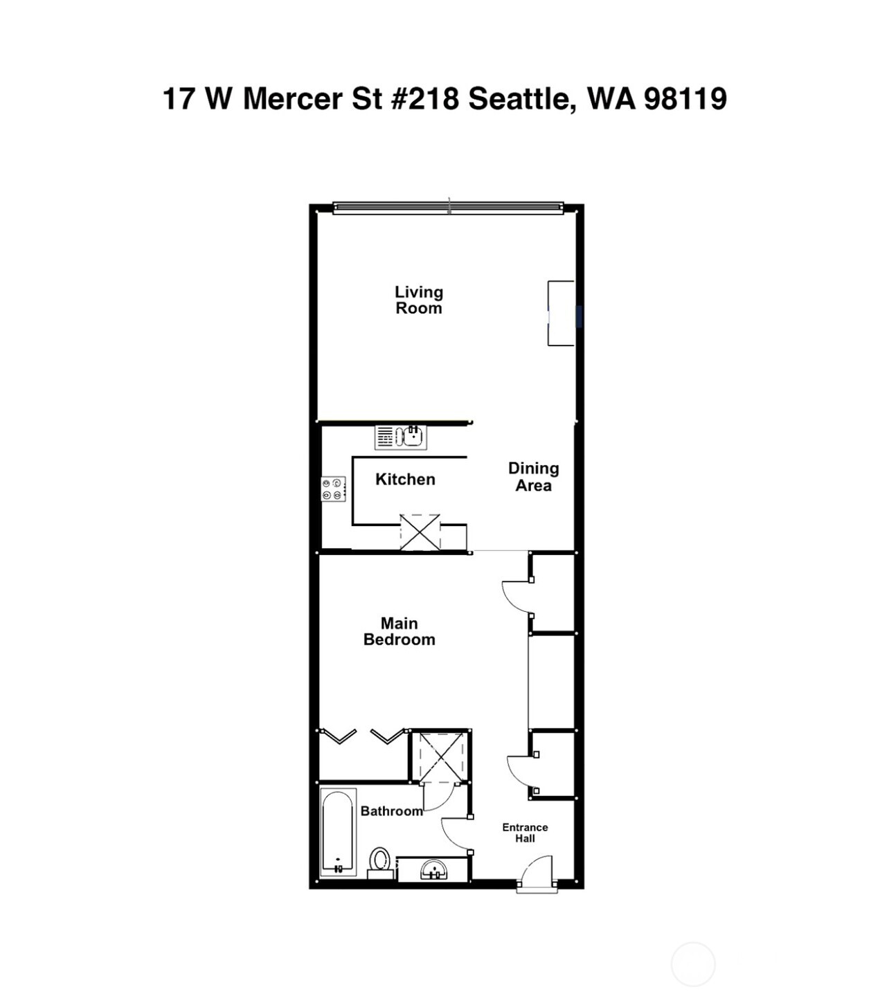 17 West Mercer Street, Unit 218 Seattle, WA 98119 - Photo 25 of 33 a picture of a floor plan