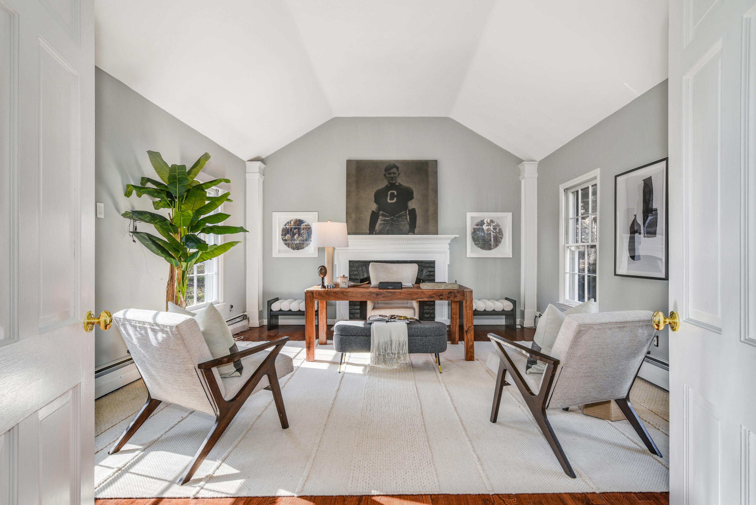 507 Trinity Pass Road New Canaan, CT 06840 - Photo 4 of 23 a living room with furniture and a potted plant