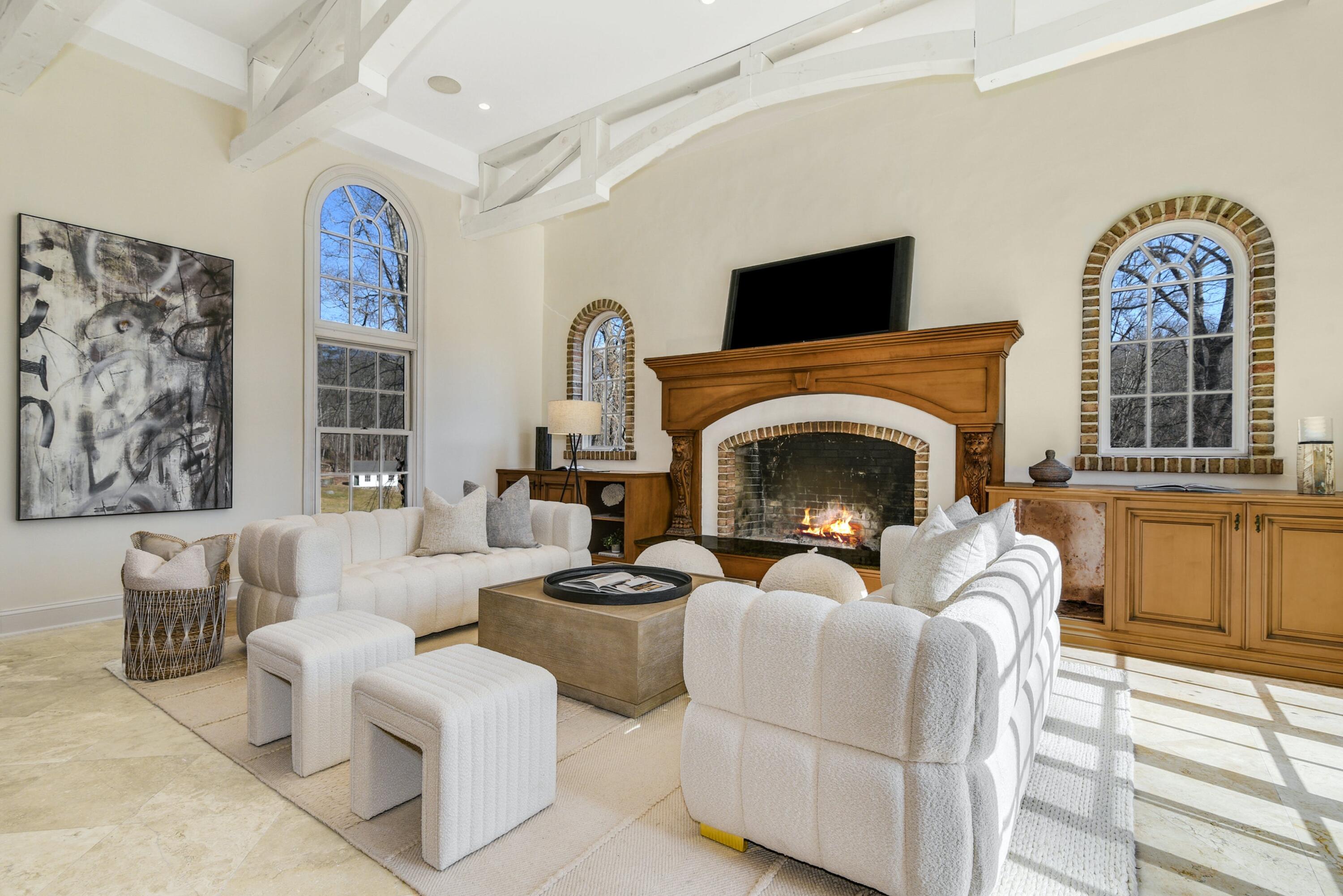 507 Trinity Pass Road New Canaan, CT 06840 - Photo 6 of 23 a living room with furniture fireplace and window