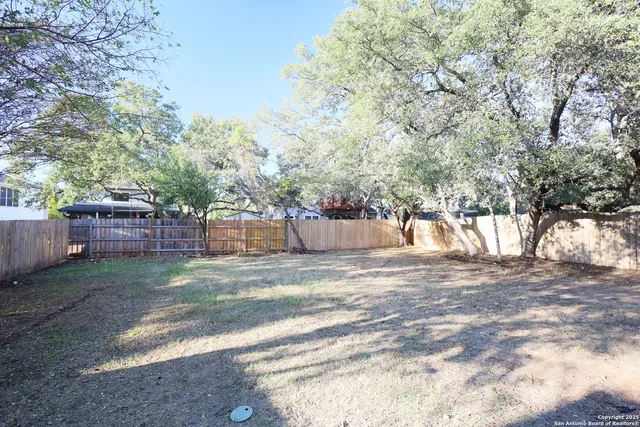 a backyard of a house with lots of green space