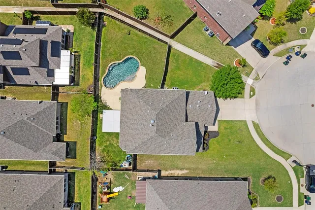 an aerial view of a house