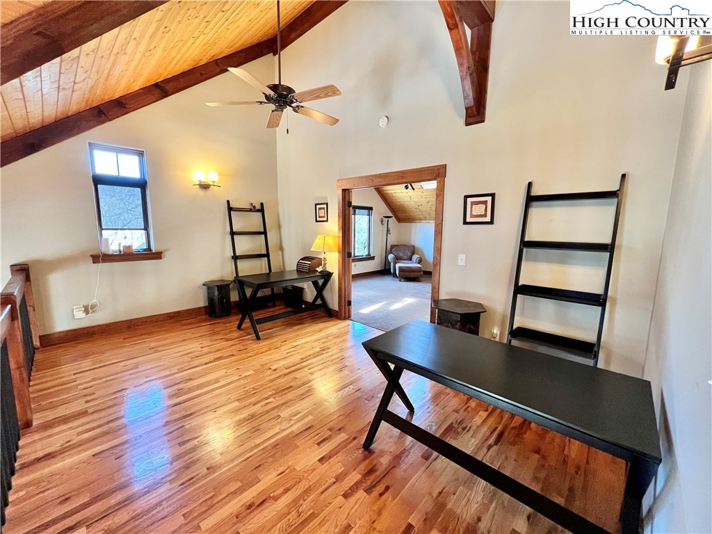 259 The Settlement Boone, NC 28607 - Photo 28 of 50 a living room with furniture and a wooden floor