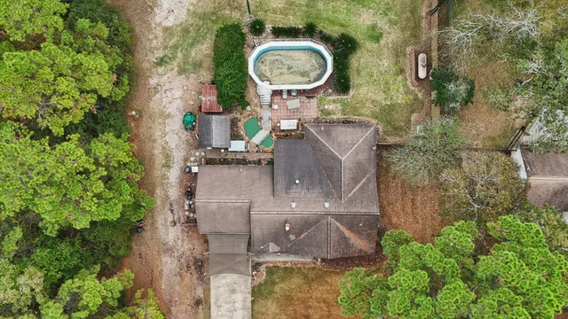 an aerial view of multiple house