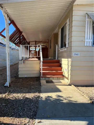 a view of garage with wooden floor