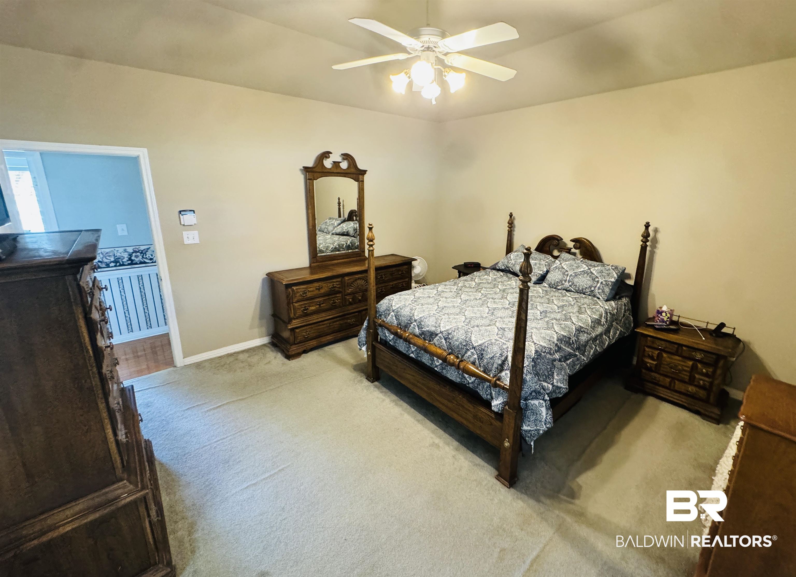 13795 White Road Silverhill, AL 36576 - Photo 45 of 99 Bedroom with carpet and ceiling fan