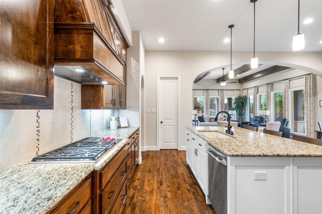4111 Broadmoor Way Frisco, TX 75033 - Photo 13 of 38 a kitchen with stainless steel appliances granite countertop a stove and cabinets