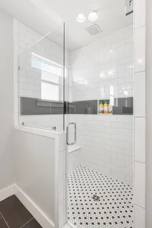a bathroom with a shower
