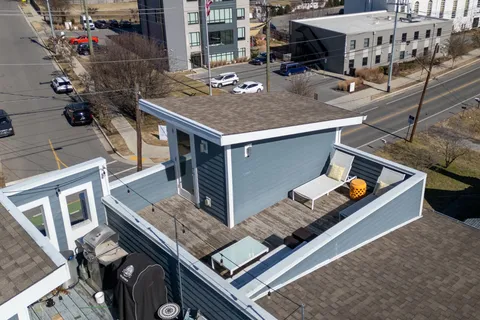 a view of a house with a tub