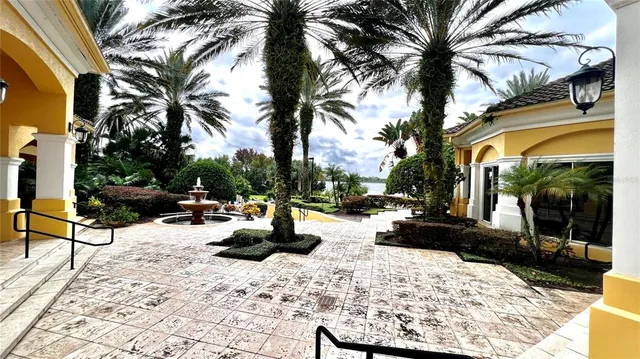 a view of outdoor space with seating