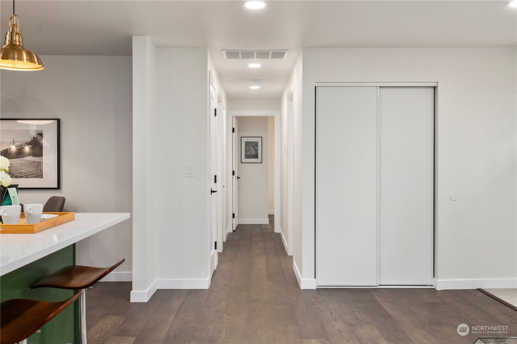 21613 6th Avenue West Bothell, WA 98021 - Photo 13 of 37 a view of a room with workspace and a chandelier fan