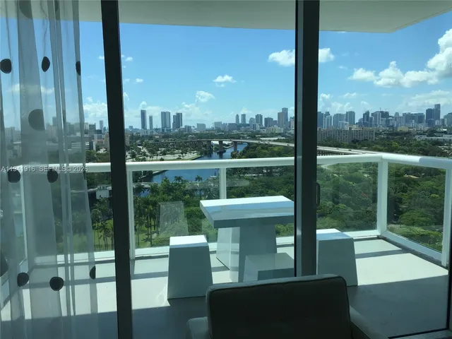 a view of a city from a balcony