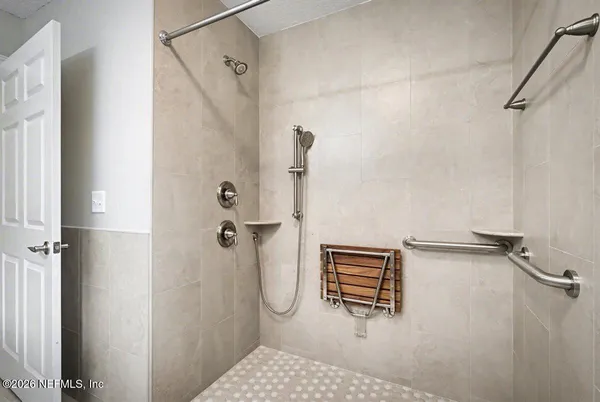 a bathroom with a shower