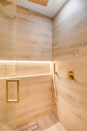 a bathroom with a shower