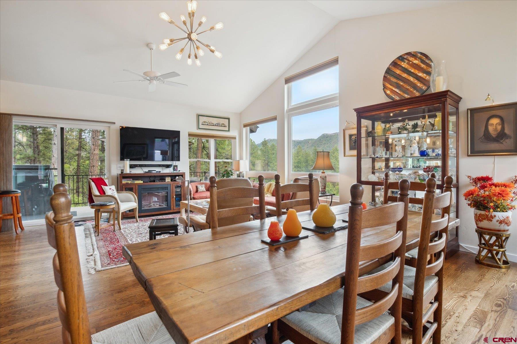152 Red Canyon Trail, Unit R Durango, CO 81301 - Photo 10 of 42 a view of a dining room with furniture window and outside view