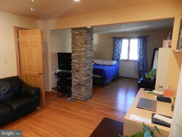 a living room with furniture windows and a fireplace