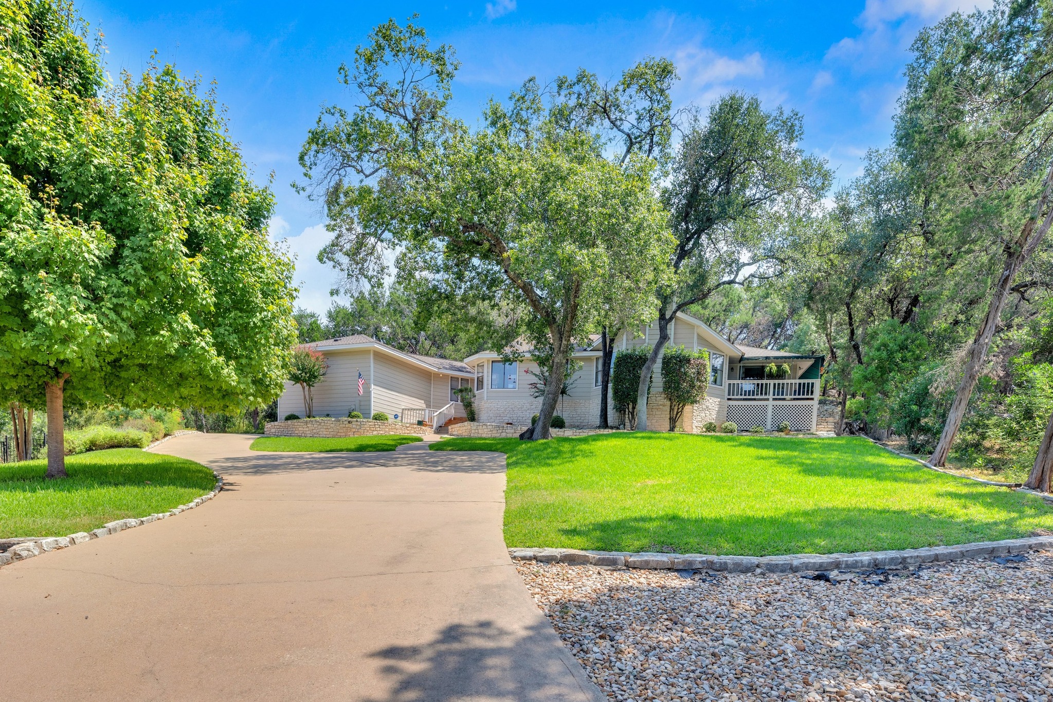 a house with a yard in front of it