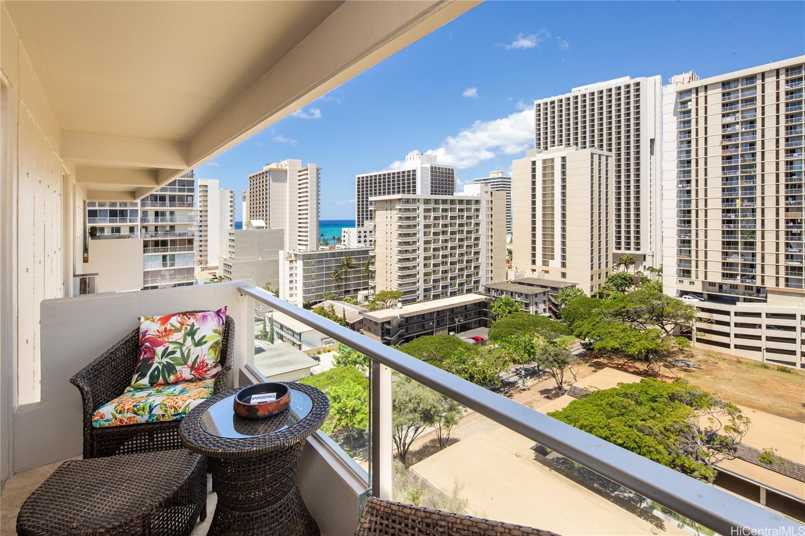 240 Makee Road, Unit 12C Honolulu, HI 96815 - Photo 7 of 21 Enjoy charming ocean views alongside glimpses of vibrant Waikiki, blending natural beauty with the energy of the city.