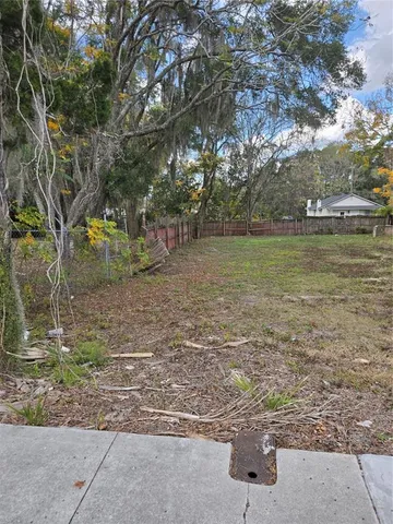 a backyard of a house with lots of green space