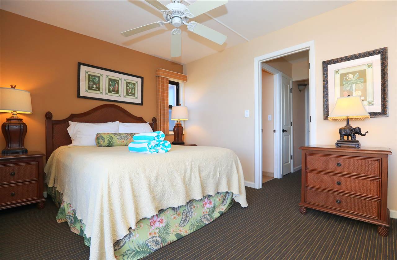 4401 Lower Honoapiilani Road, Unit B501 Lahaina, HI 96761 - Photo 11 of 14 a bedroom with a bed and a chandelier