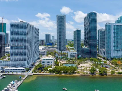 a city view with tall buildings