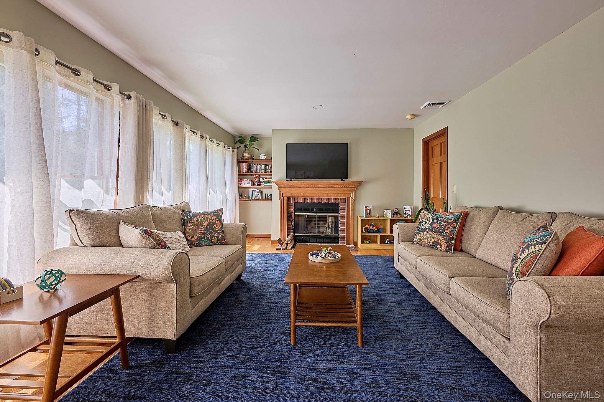 39 Pitio Road Glen Spey, NY 12737 - Photo 7 of 45 a living room with furniture a flat screen tv and a fireplace