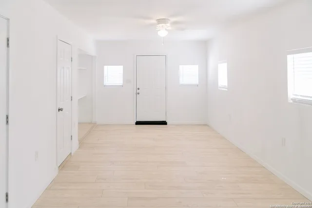 an empty room with a window