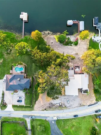 a view of a street with a houses