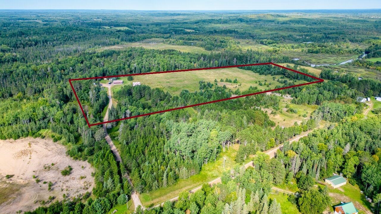 7349 Lax Road Embarrass, MN 55732 - Photo 2 of 36 Aerial overview of property's location featuring a forest and property parcel outlined