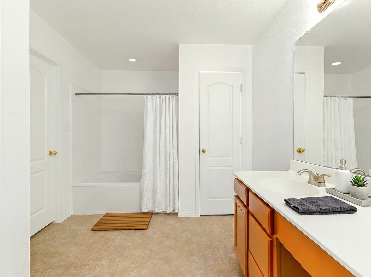 144 Vicksburg Loop Elgin, TX 78621 - Photo 11 of 23 a bathroom with a sink and a mirror