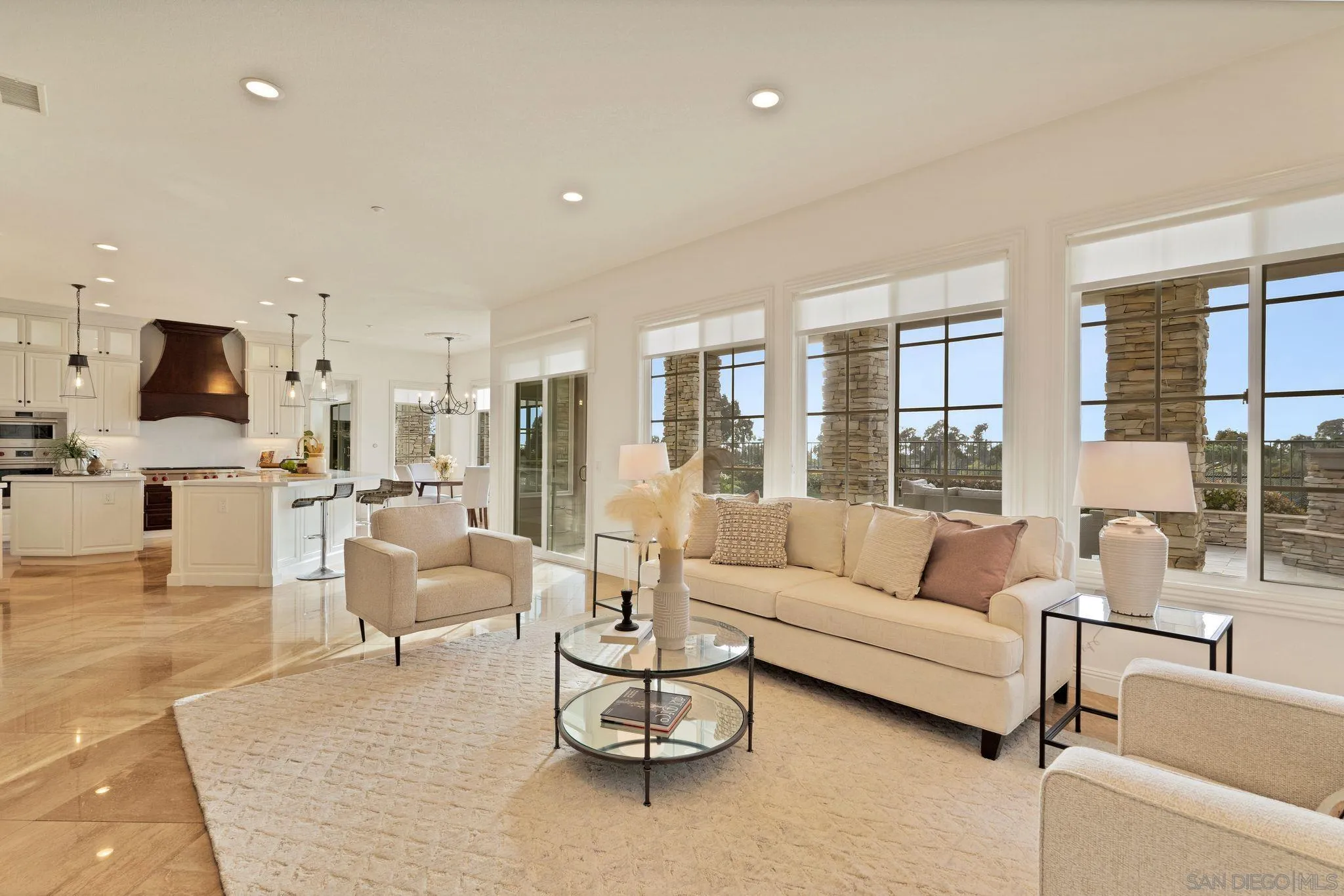 698 Cypress Hills Drive Encinitas, CA 92024 - Photo 18 of 44 a living room with furniture and a view of kitchen