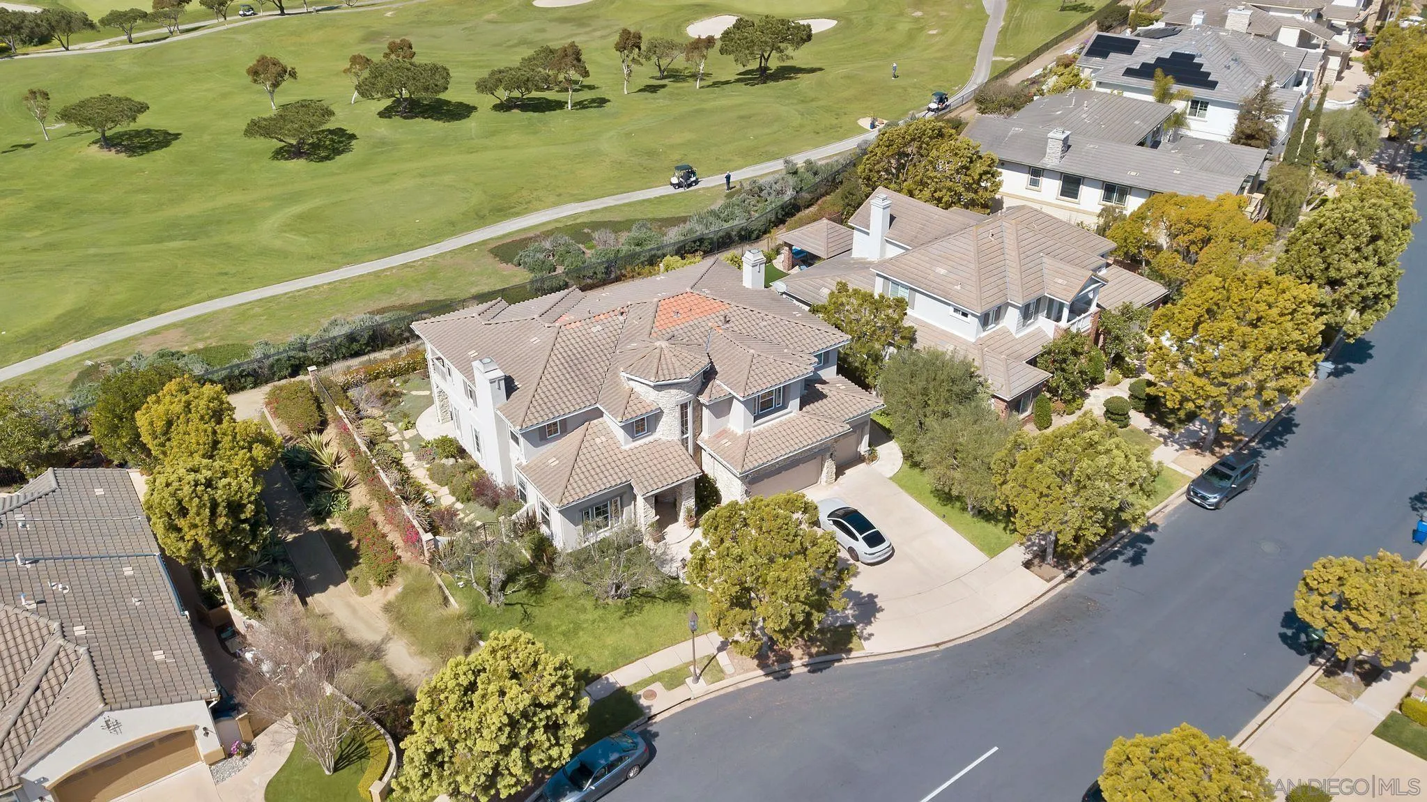 698 Cypress Hills Drive Encinitas, CA 92024 - Photo 44 of 44 an aerial view of a house with a ocean view