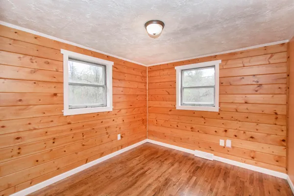 a view of a wooden door
