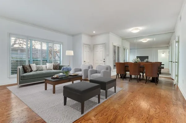 a living room with furniture and a couch