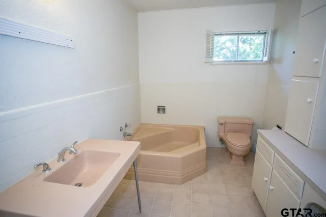 a bathroom with a sink and a toilet