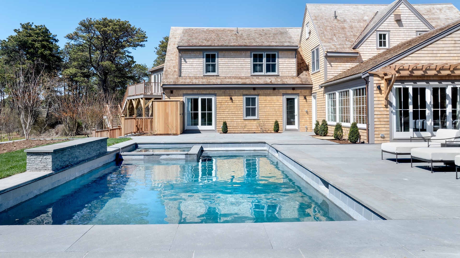 15 Deer Run Road Nantucket, MA 02554 - Photo 51 of 62 a swimming pool view with a outdoor seating