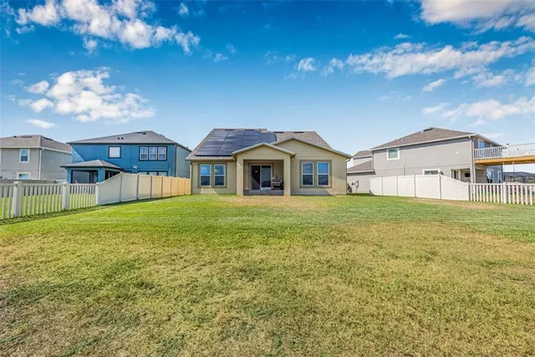 an aerial view of a house having outdoor space
