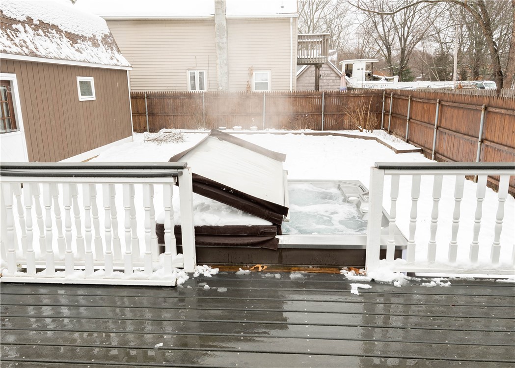 33 Wadsworth Street Warwick, RI 02889 - Photo 15 of 20 Hot Tub with access from the deck.Fully fenced in yard.