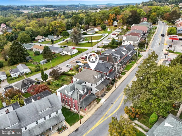 an aerial view of multiple house