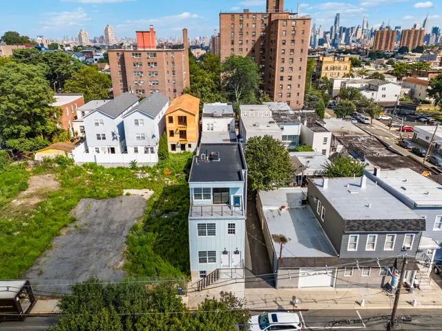 an aerial view of a city