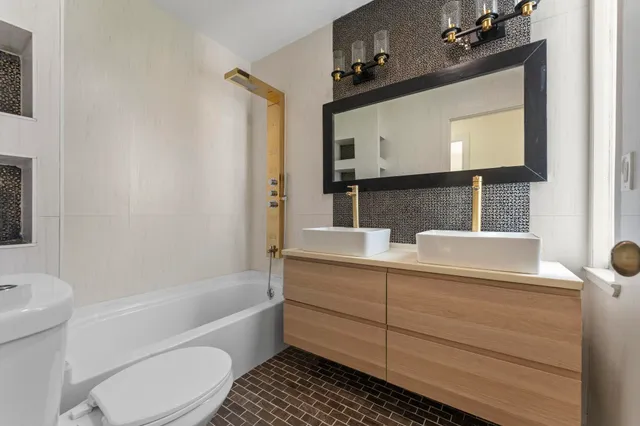 a view of balcony with wooden floor