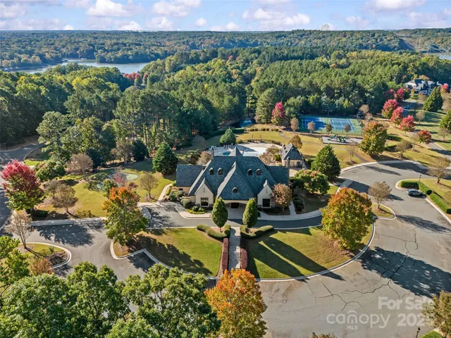 a backyard of a building with trees